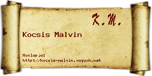 Kocsis Malvin névjegykártya